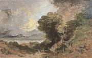 Joseph Mallord William Turner The tree at the edge of lake Spain oil painting artist